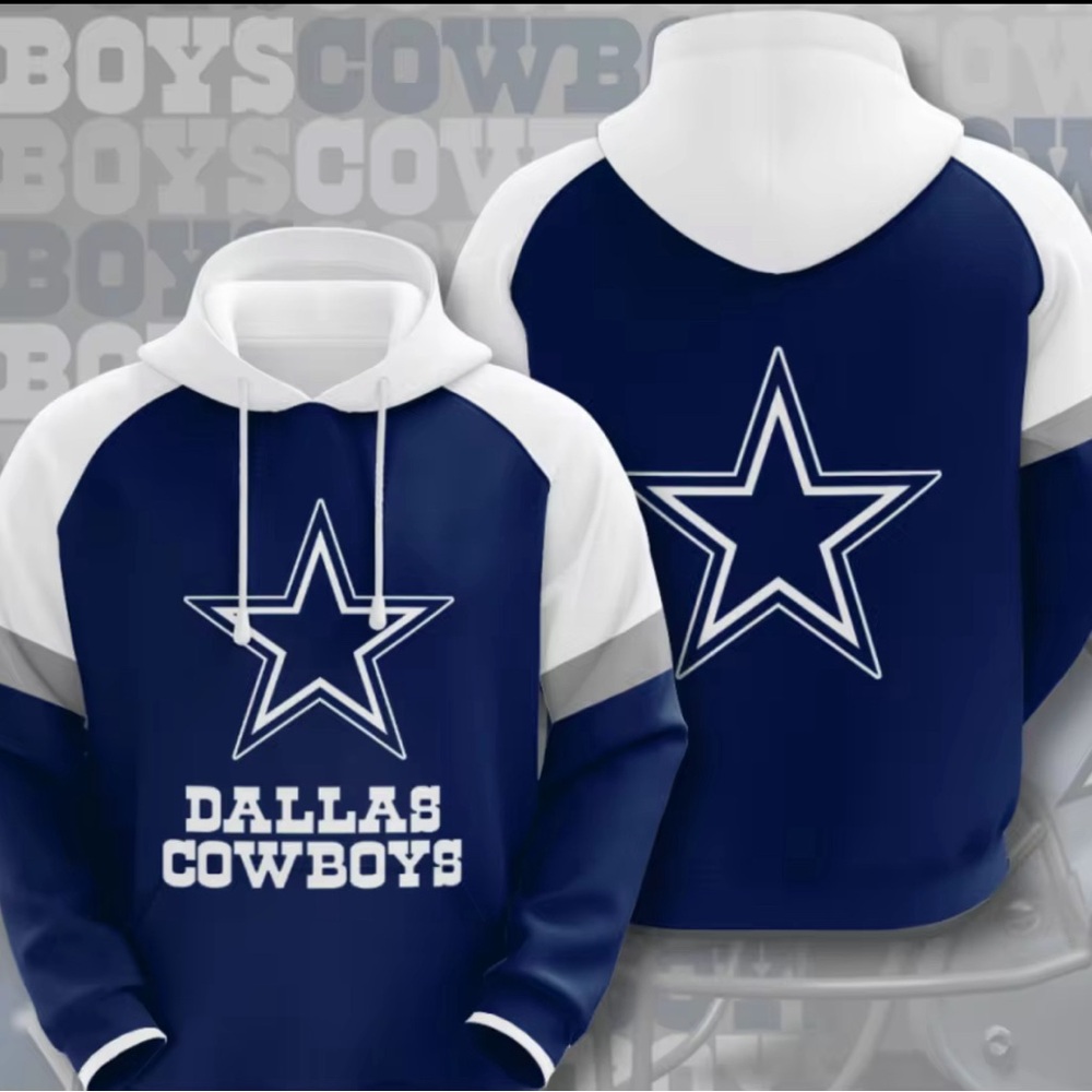 Dallas Cowboys Blue and White Hoodie